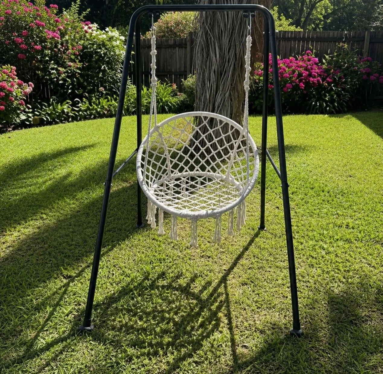 Silla Hamaca Colgante con Soporte Metálico 2