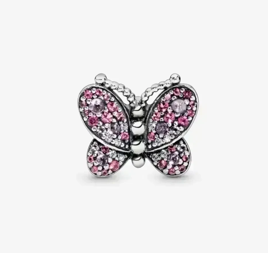 Charm Mariposa Brillante Rosa