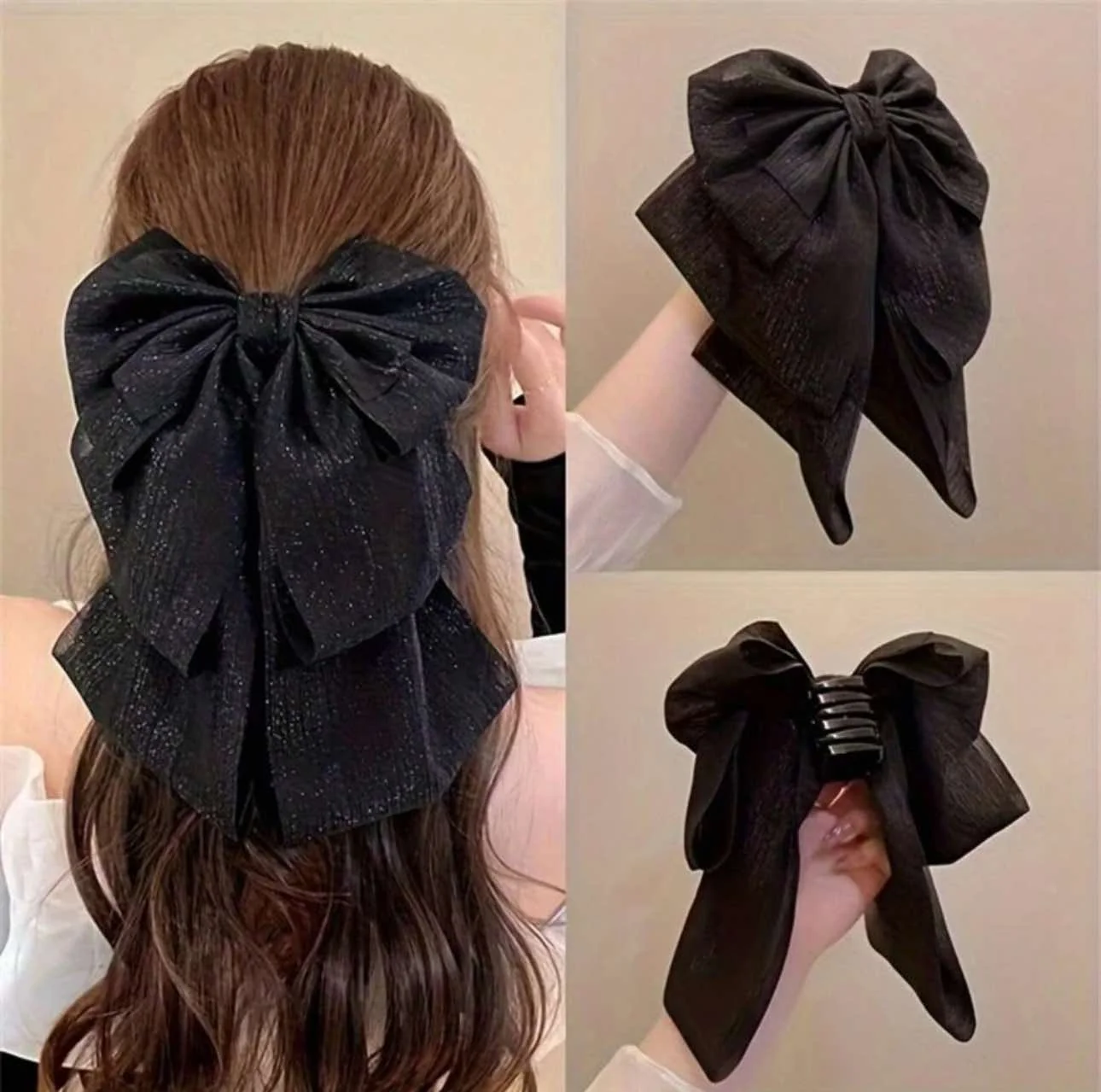 Pinza de moño negro
