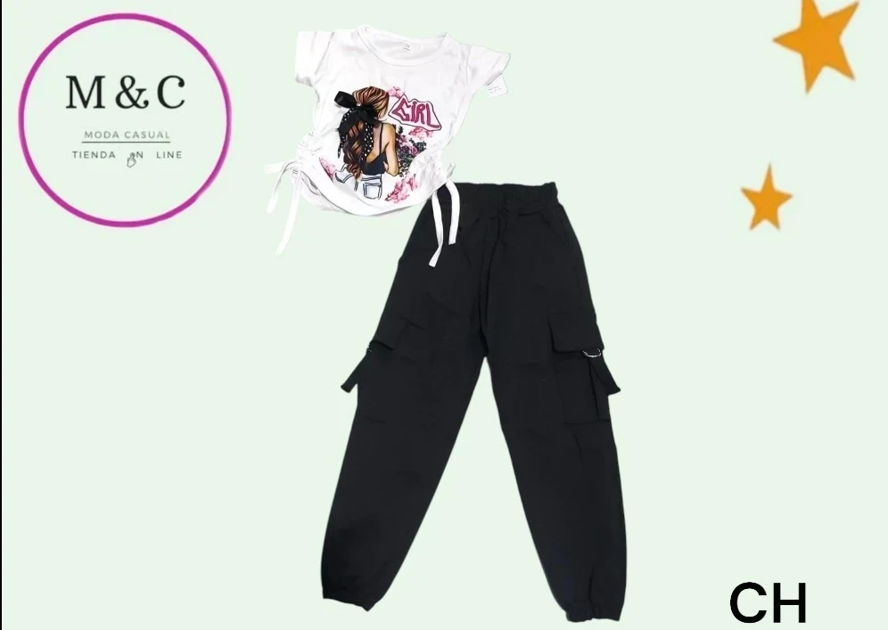 Conjunto de paantalon cargo T-M