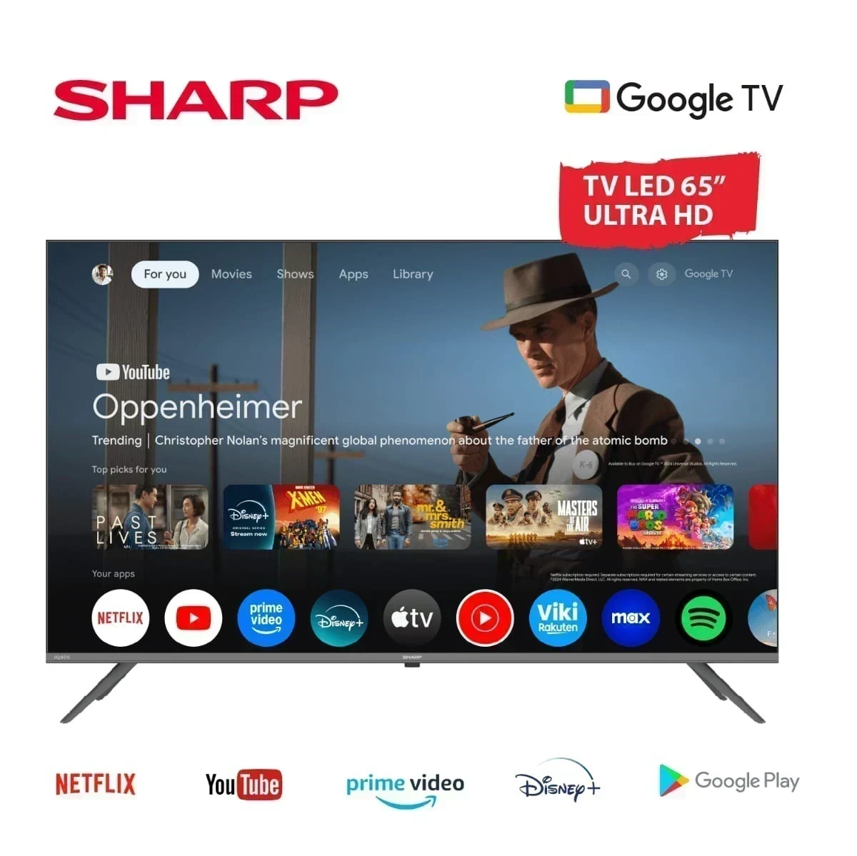  📺 *SMART TV SHARP 65" C/GOOGLE TV*