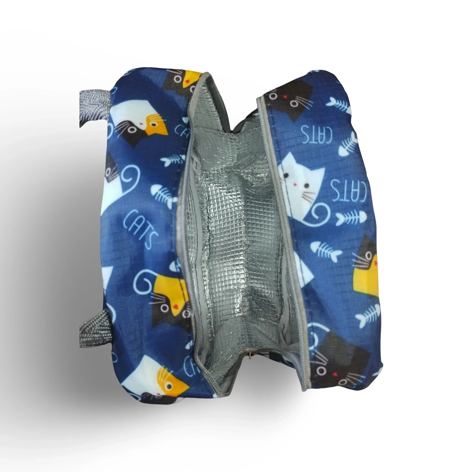 Bolsa Almuerzo azul gato 3