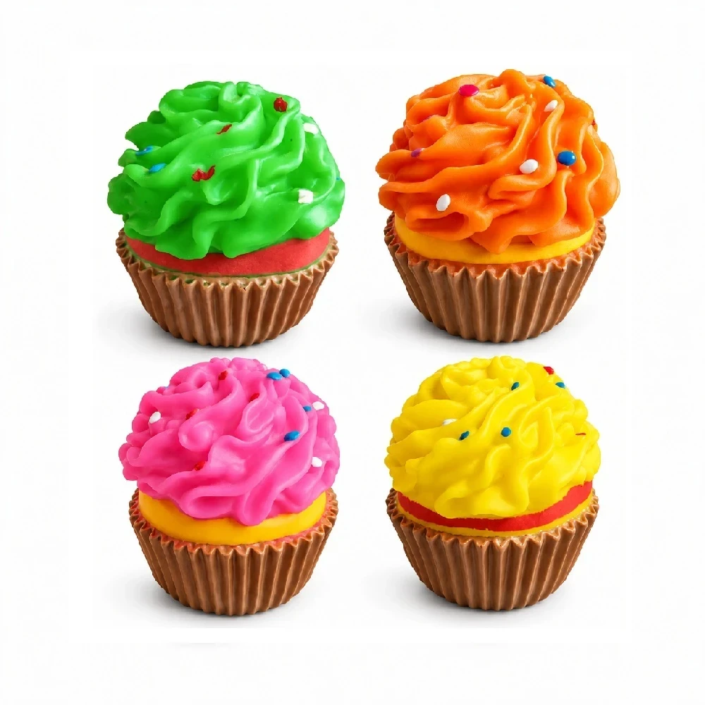 Juguete de goma cupcake con chispas 