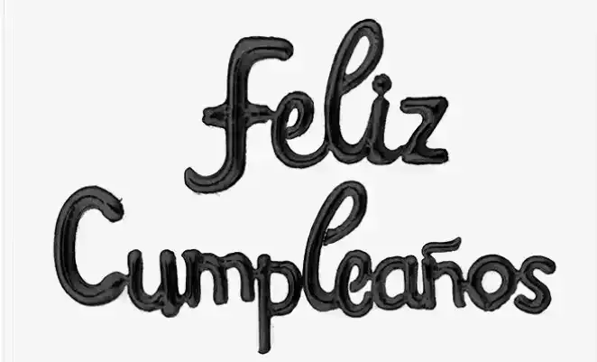 Globo metalizado frase feliz cumpleaños cursiva 4