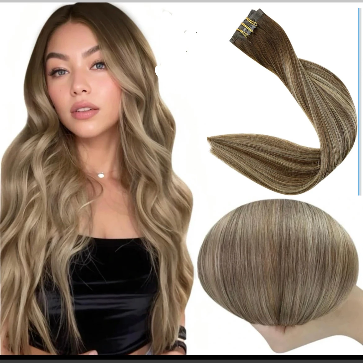 Extensione de cabello humano, 18 pulgadas 120g 