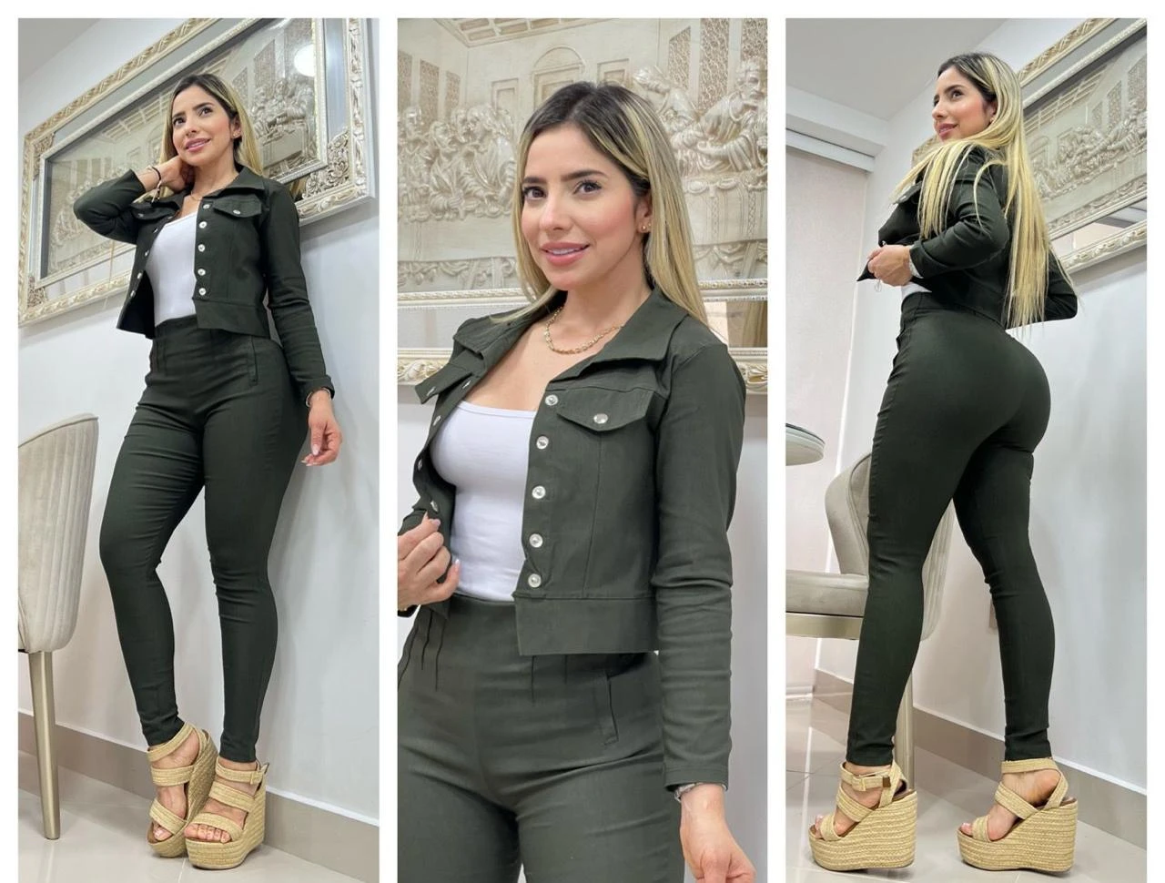 Conjunto formal 3 piezas con chaqueta  7