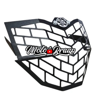 AC Xtz 125 protector de farola acero negro logo 3d cromado ML