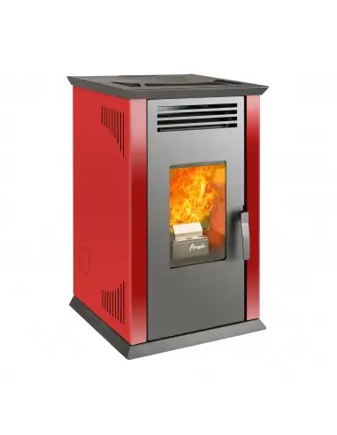 Estufa a Pellet Italy 8100 Plus Rojo Italiano Amesti