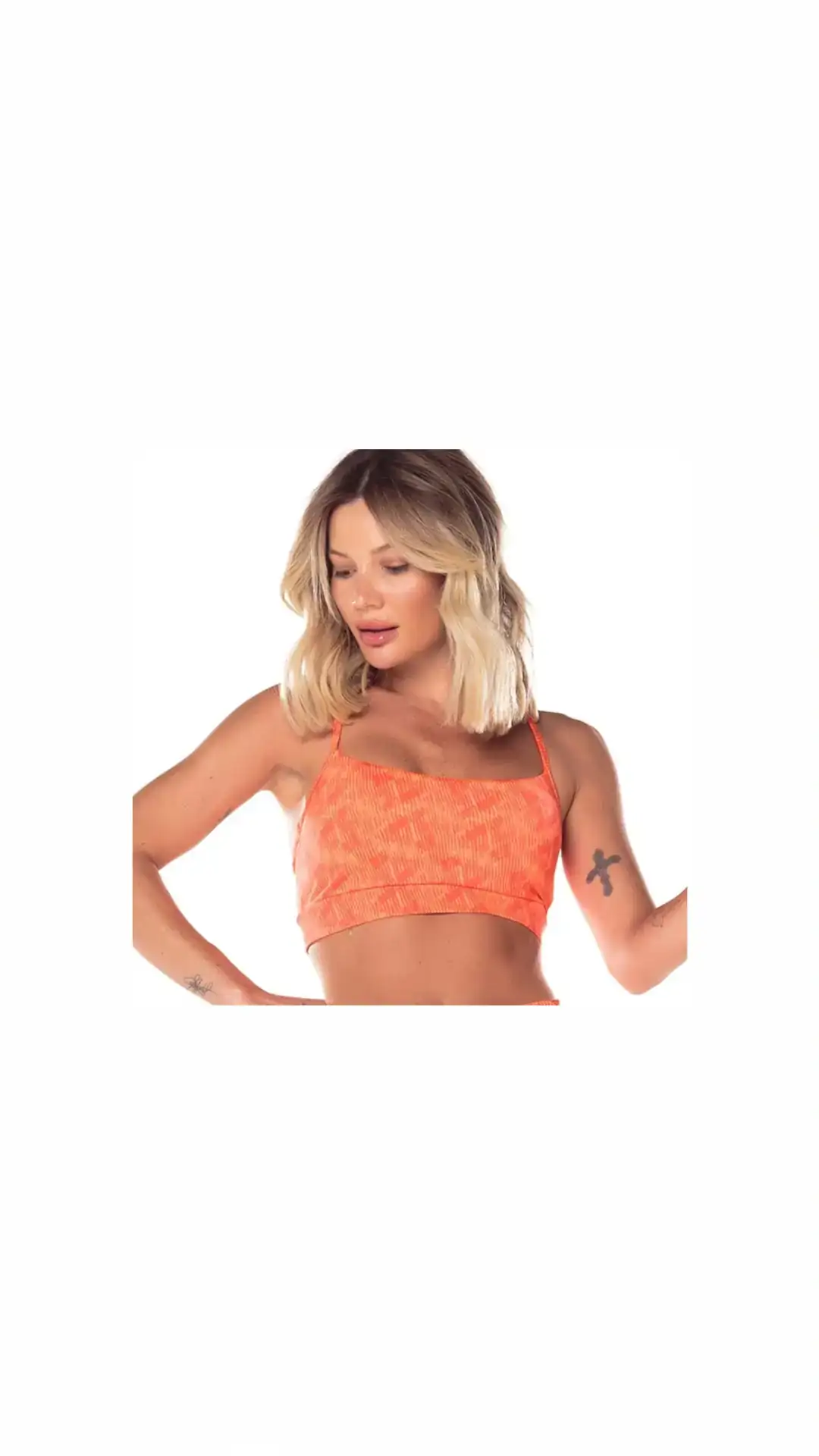 TOP VESTEM ALCAS FINAS SOLEIL LARANJA 