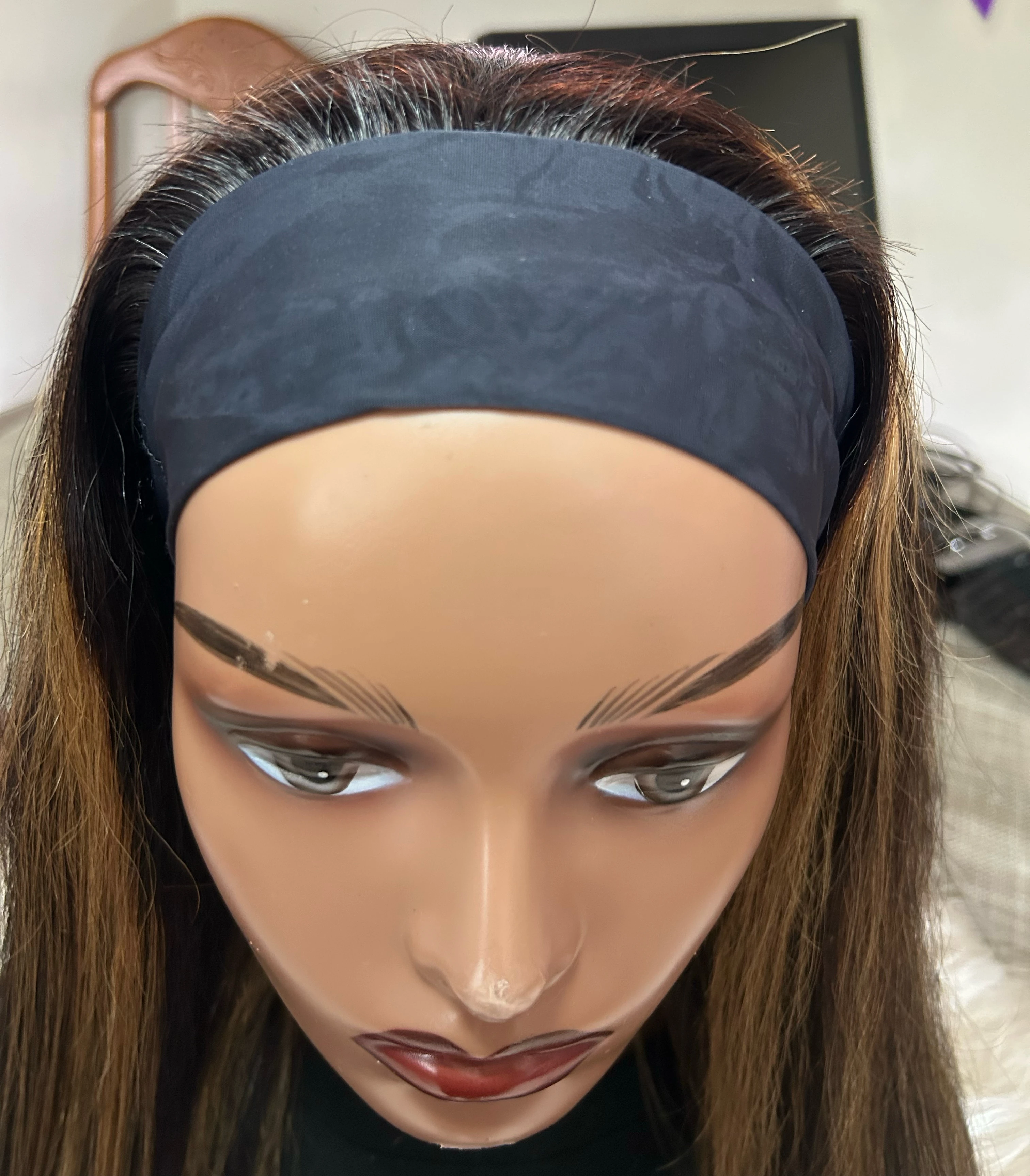 Peluca con diadema 20” pulgadas, cabello humano  4