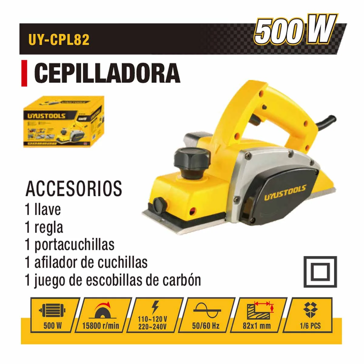 CEPILLADORA UYUST 82 MM-500W