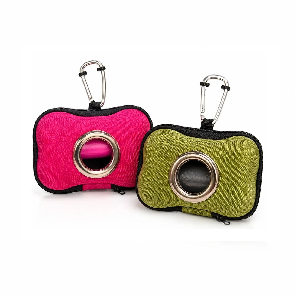 Dispensador De Bolsas Desechables Para Mascotas Perros Diseño Hueso Color Rojo