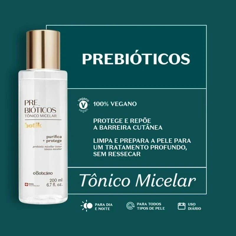 Botik Tónico Facial Micelar Prebiótico, 200ml 5