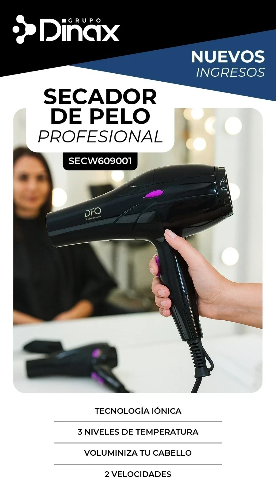 *SECADOR DE PELO DINAX SECW609001  