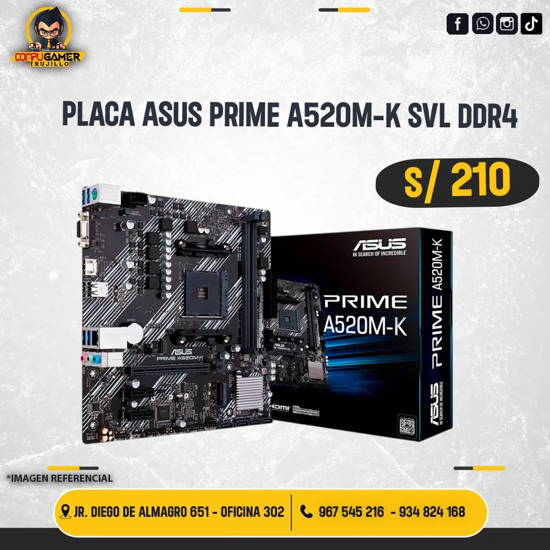 PLACA ASUS PRIME A520M-K SVL DDR4 AM4