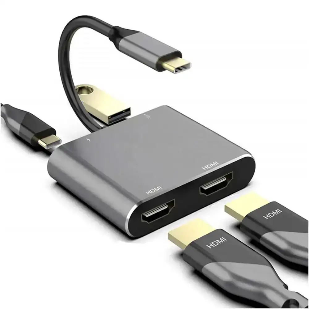 STATION TYPE-C A HDMI+VGA+USB+TYPE-C 4 EN 1 MOD: DT04	 $ 3