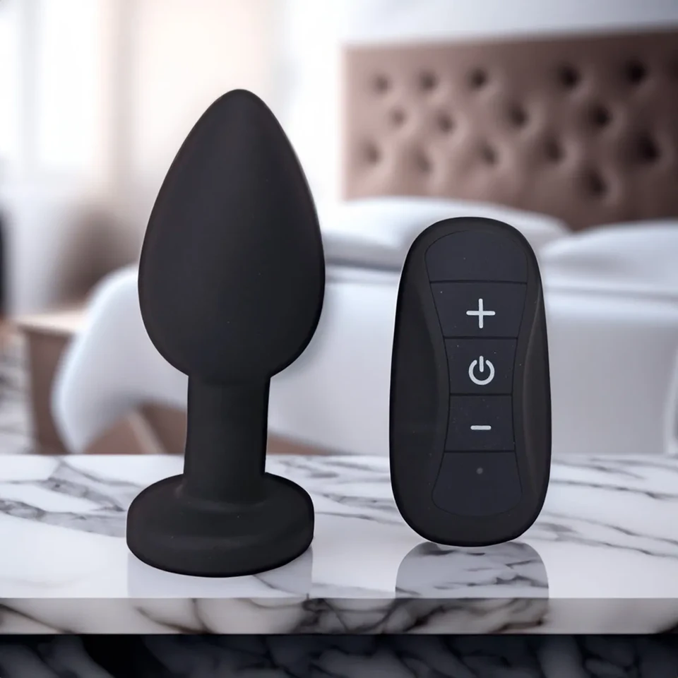 Plug Anal De Silicona Impermeable Con 10 Modos De Vibración Negro 2
