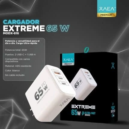 ADAPTADOR-CARGADOR 220V MODX-616 EXTREME – 6,2A – 1USB + 2TC – XAEA – BLANCO 2