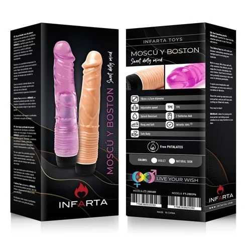 Vibrador Realístico Y Flexible Boston - En Color Violeta