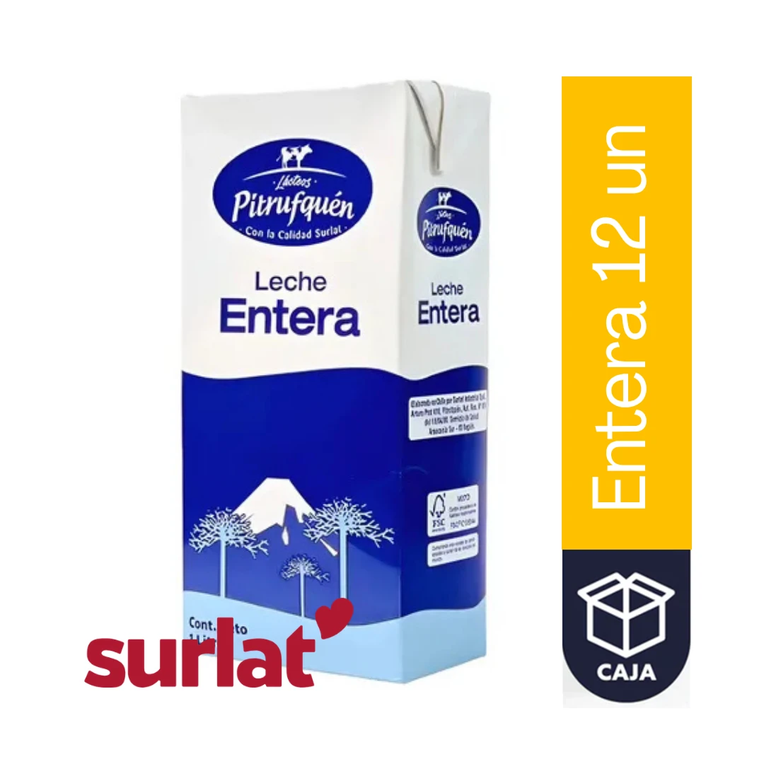 CAJA LECHE ENTERA PITRUFQUEN 12 x 1L