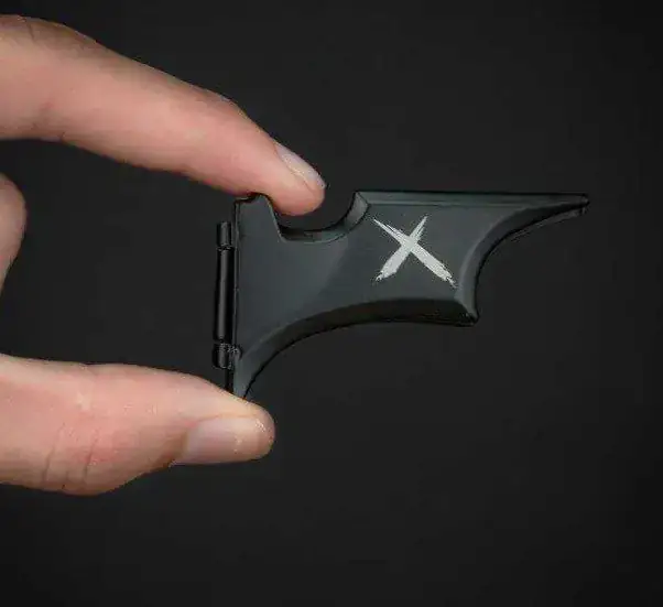Clip magnético de acero inoxidable batwing sujeta billetes y tarjetas Negro 2