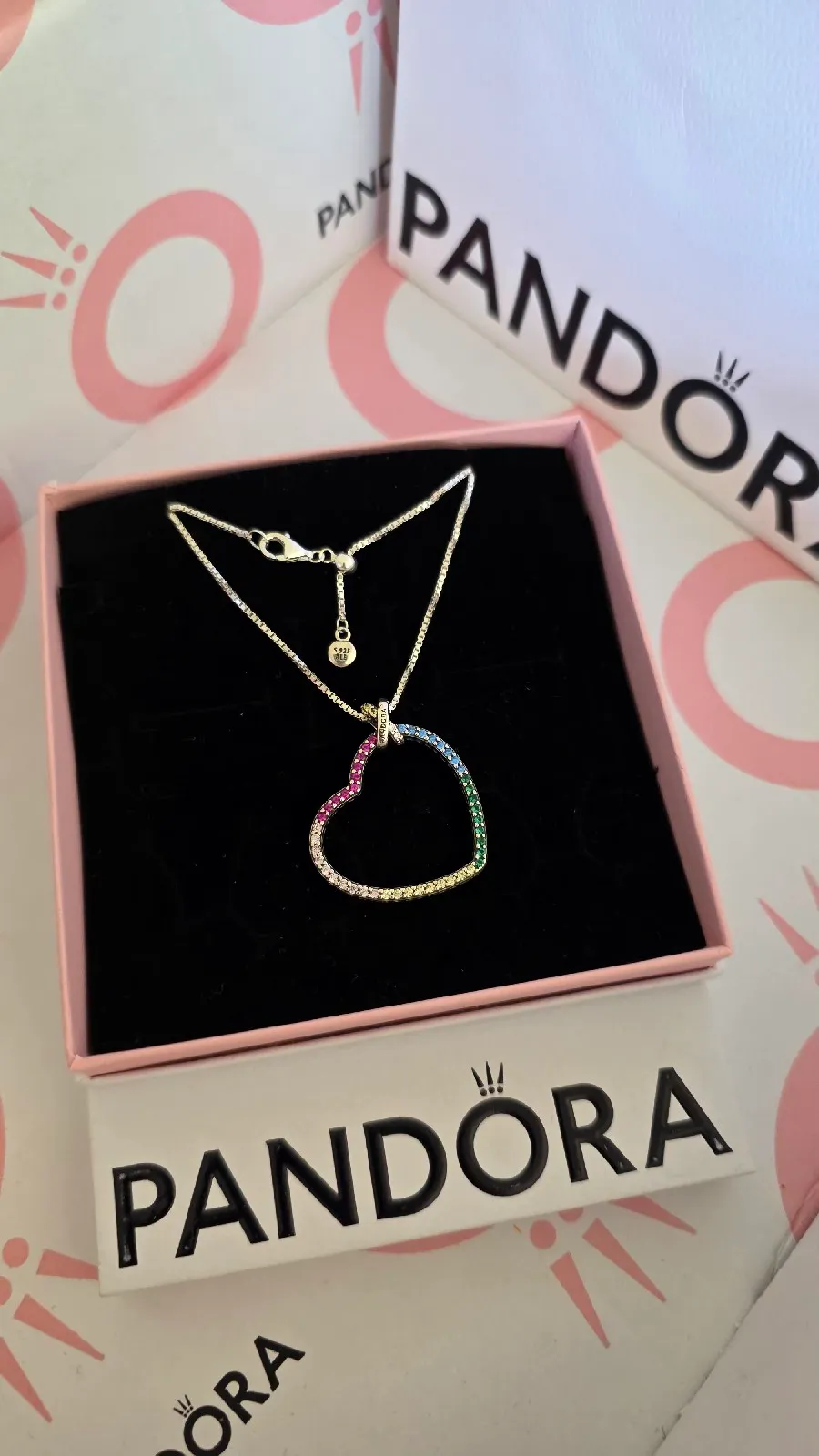 Pandora Real Heart Multicolor necklace  2