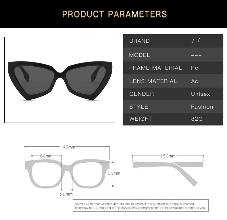Lentes De Sol Para Mujer Ojo De Gato Blancas 2