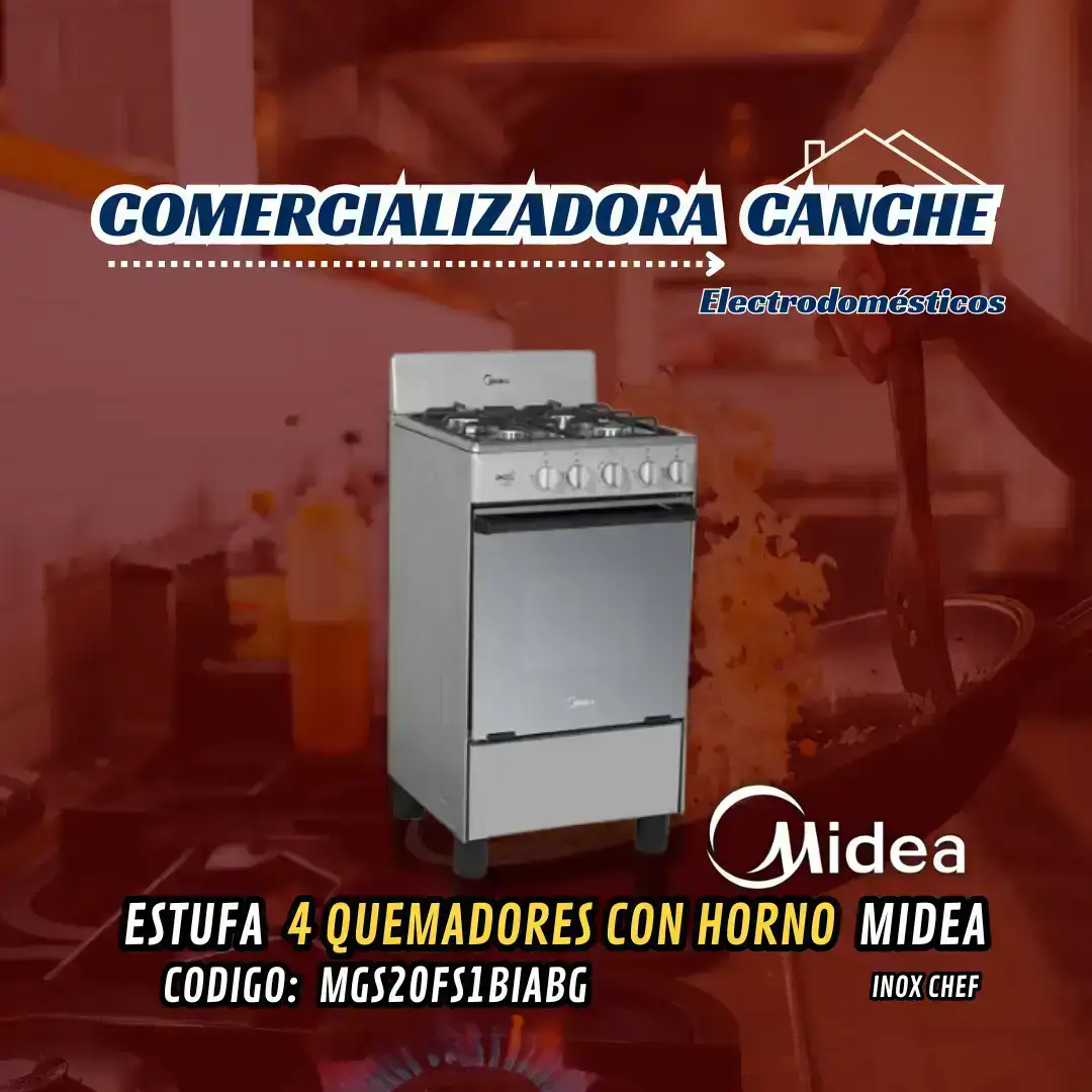 ESTUFA MIDEA 4 QUEMADORES CON HORNO