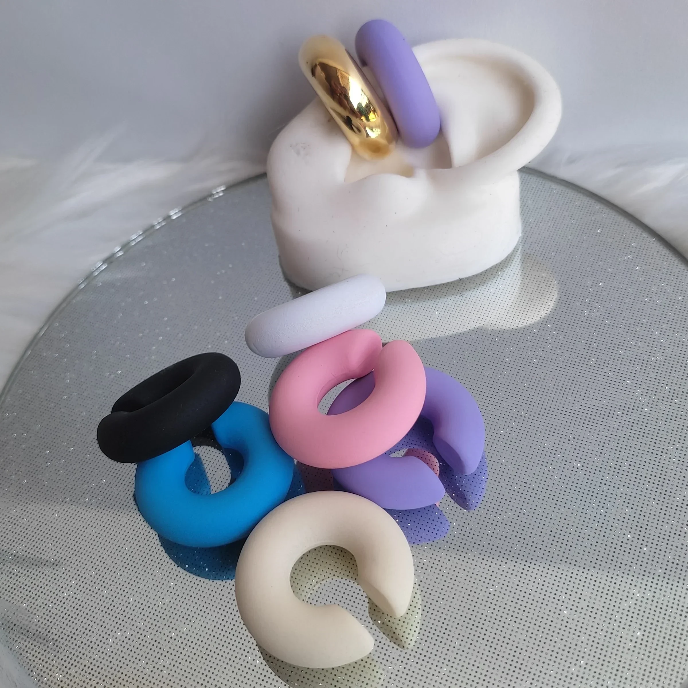 EARCUFF CHUNKY COLORES PASTELES
