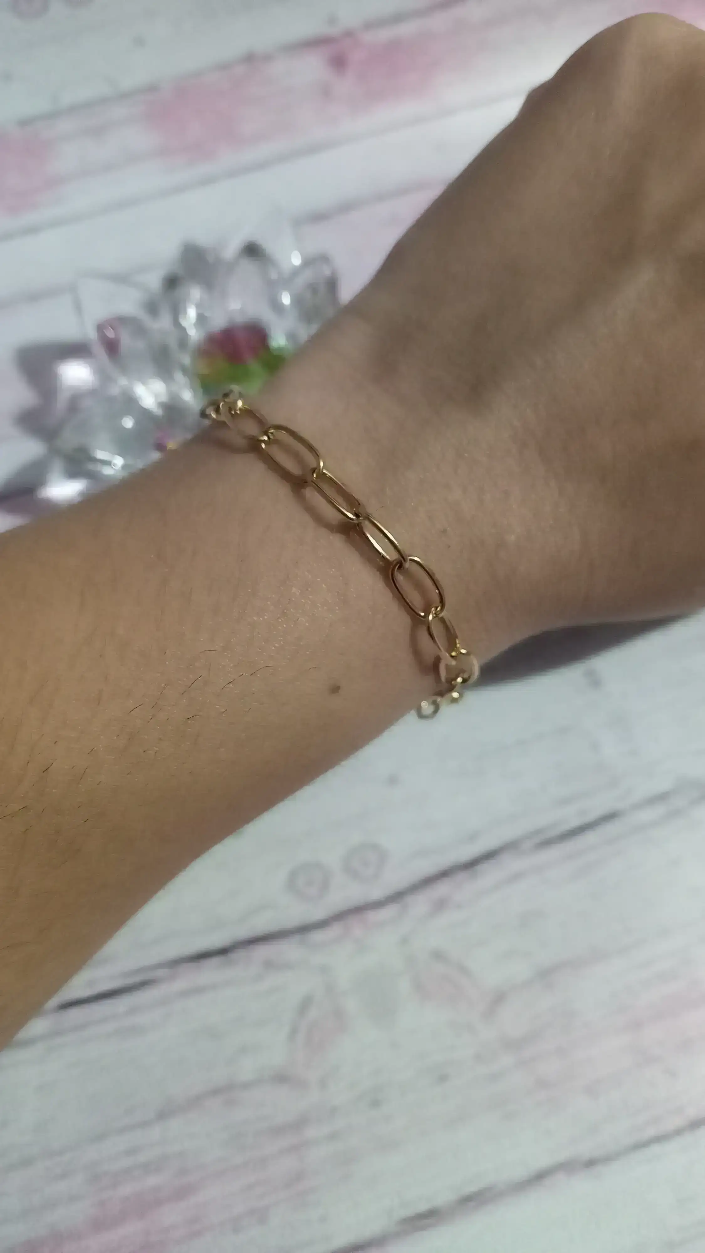 PULSERA EN ACERO DORADO!! Con eslabones simples