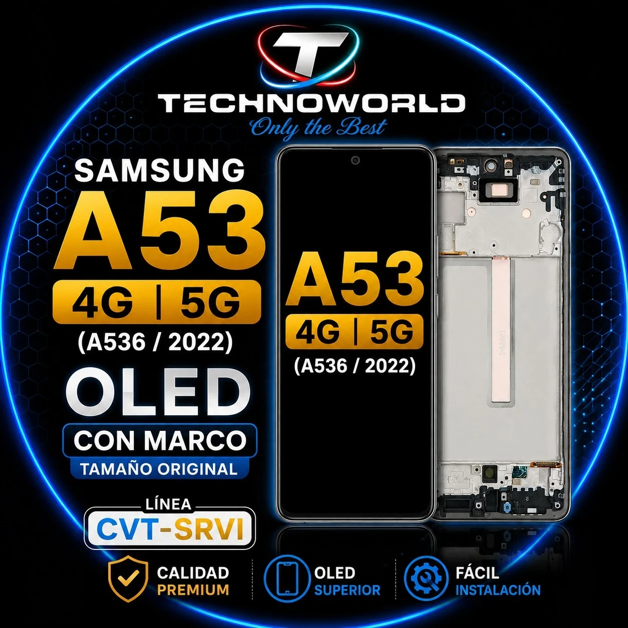 Mod cvt A53 4g 5g oled c marco tamaño original