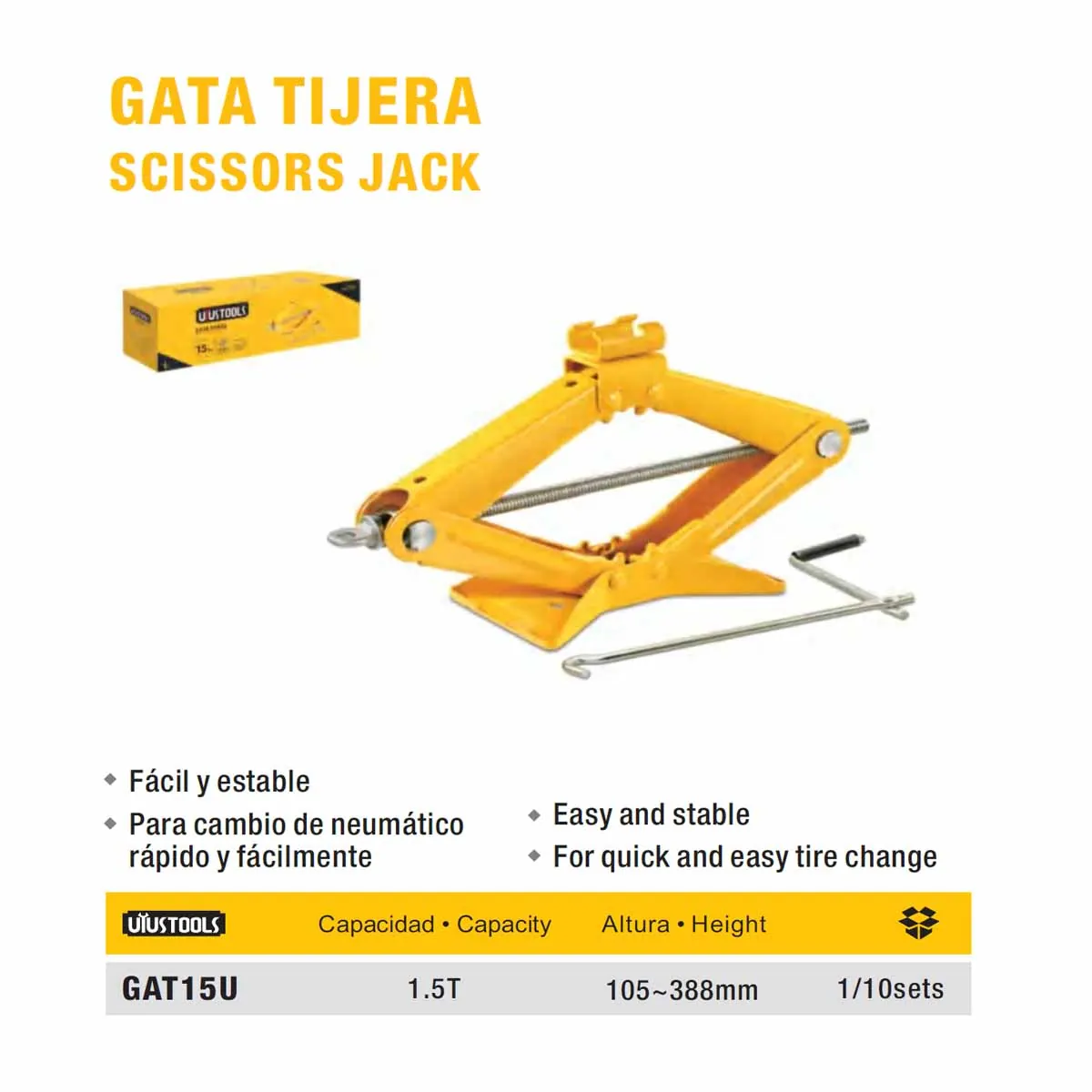 GATA TIJERA UYUST 105-388 MM 1.5 TON