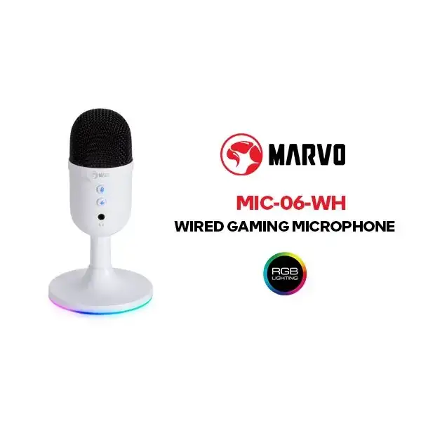 MICROFONO PC MARVO MIC-06 WH BLANCO  2