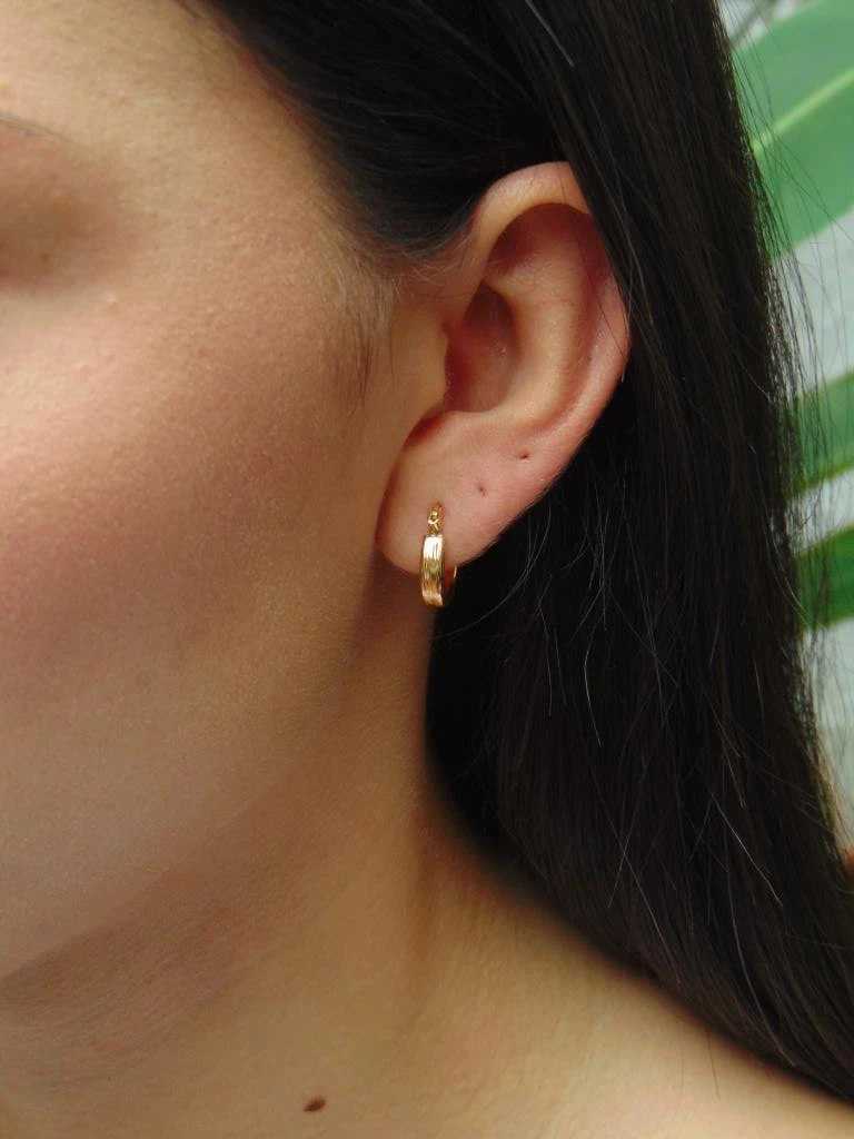 CANDONGA ORO LAMINADO 18K TUBULAR CUADRADA REDOND TALLADA 1.3CM | 3MM