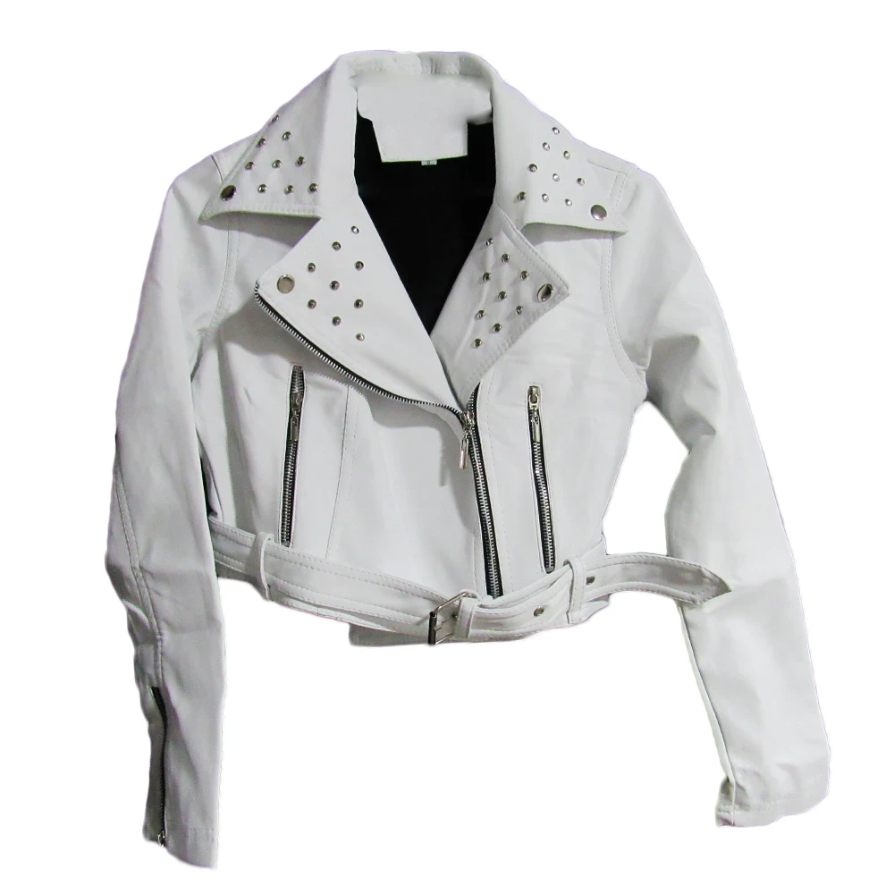 Chaqueta en cuero taches para mujer 6