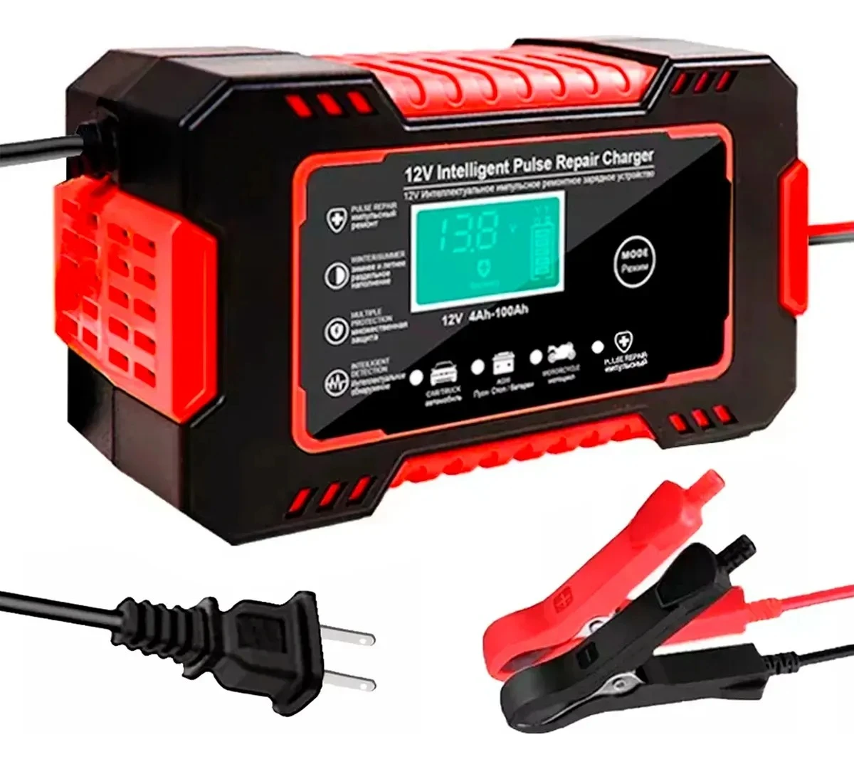 Cargador Inteligente De Baterías Auto Carro Moto 12v Carga