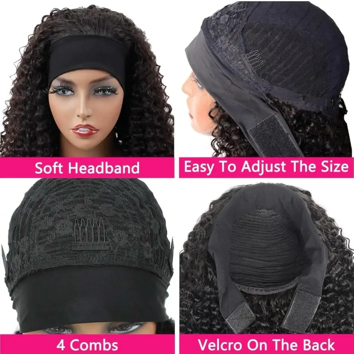 Peluca con diadema kinky Afro de 22” 2