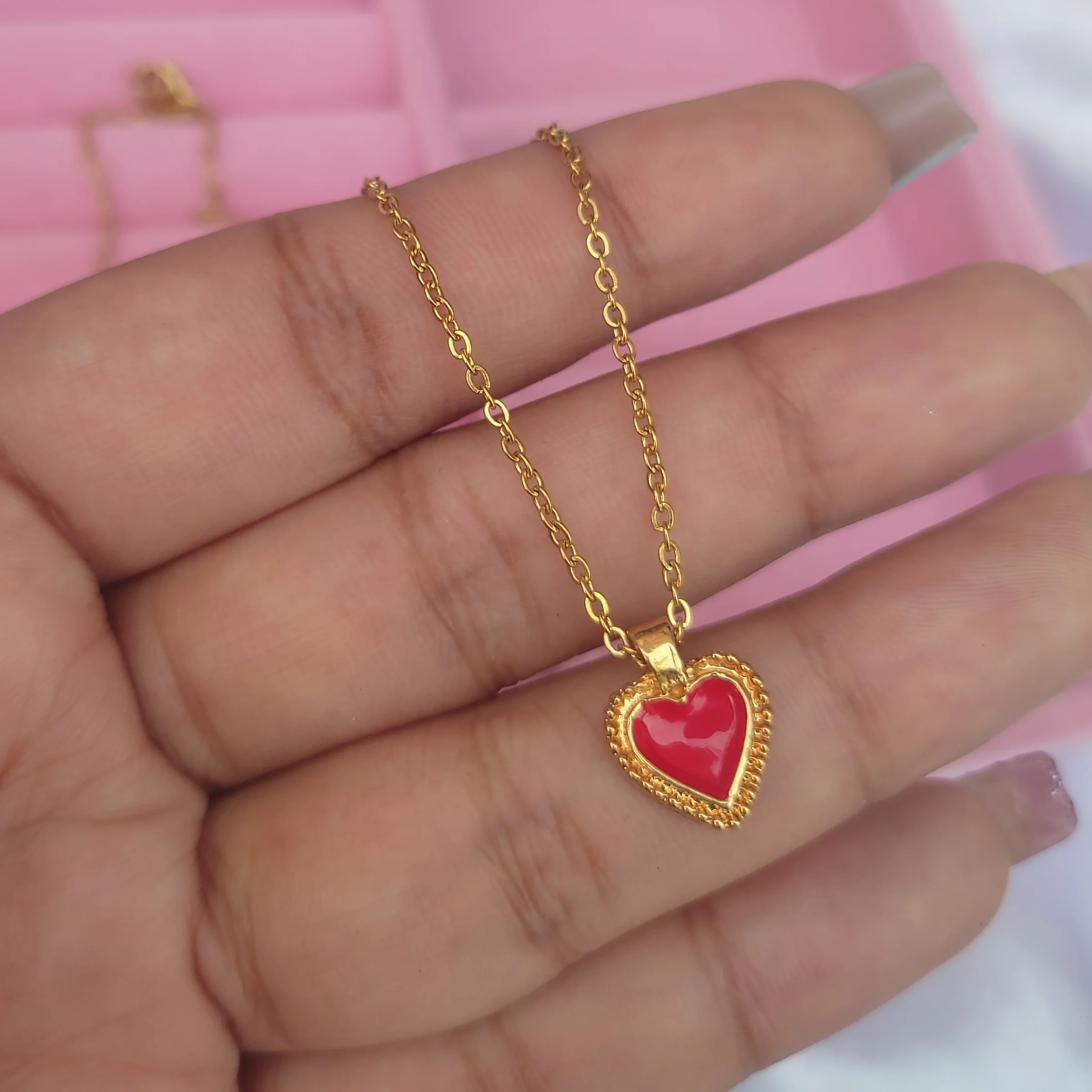 CADENA CORAZÓN ROJO