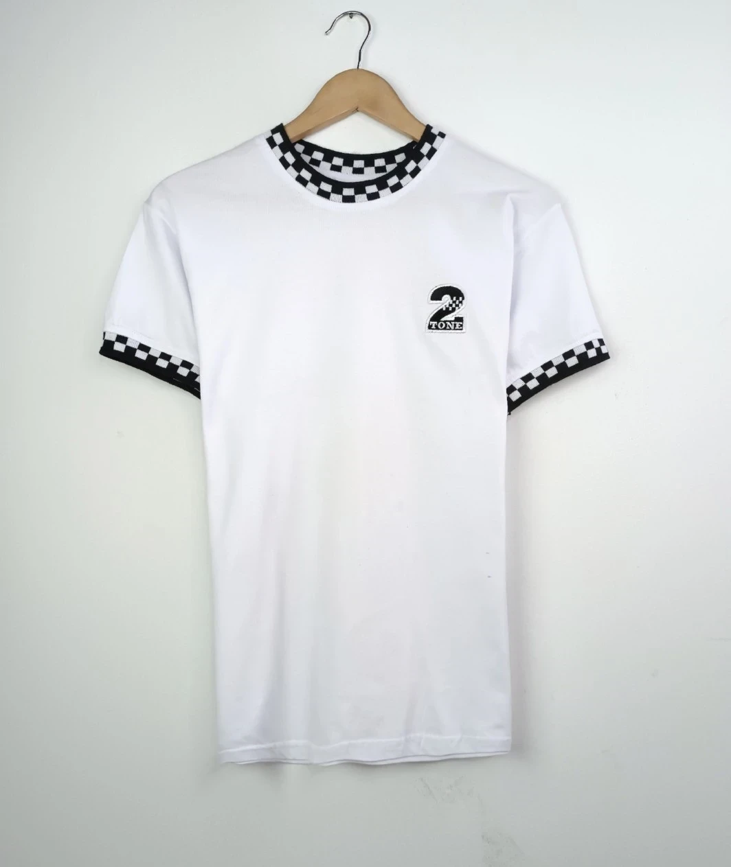 camiseta algodon blanca 2 tone ska
