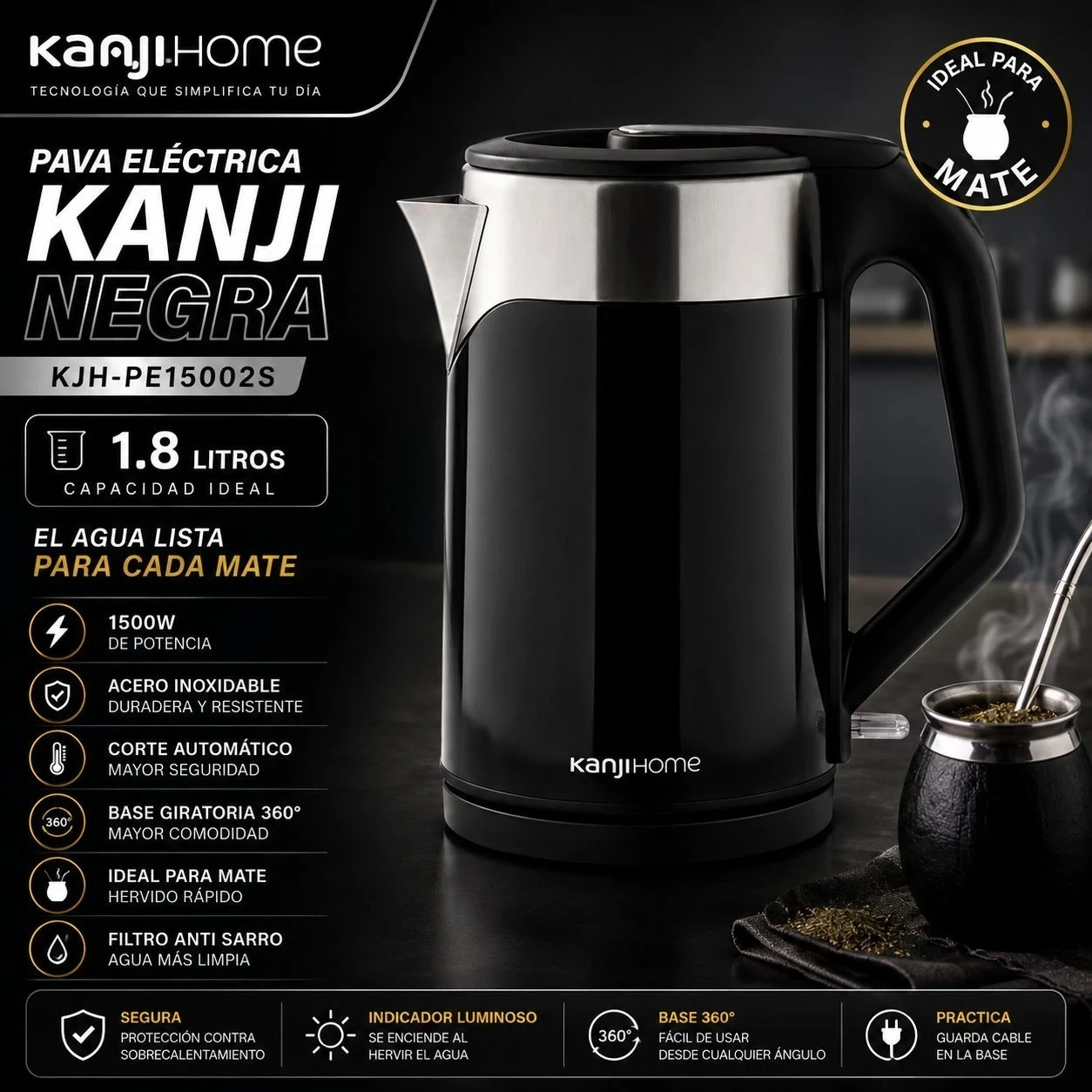 PAVA ELÉCTRICA KANJI KJH-PE15002s negra*