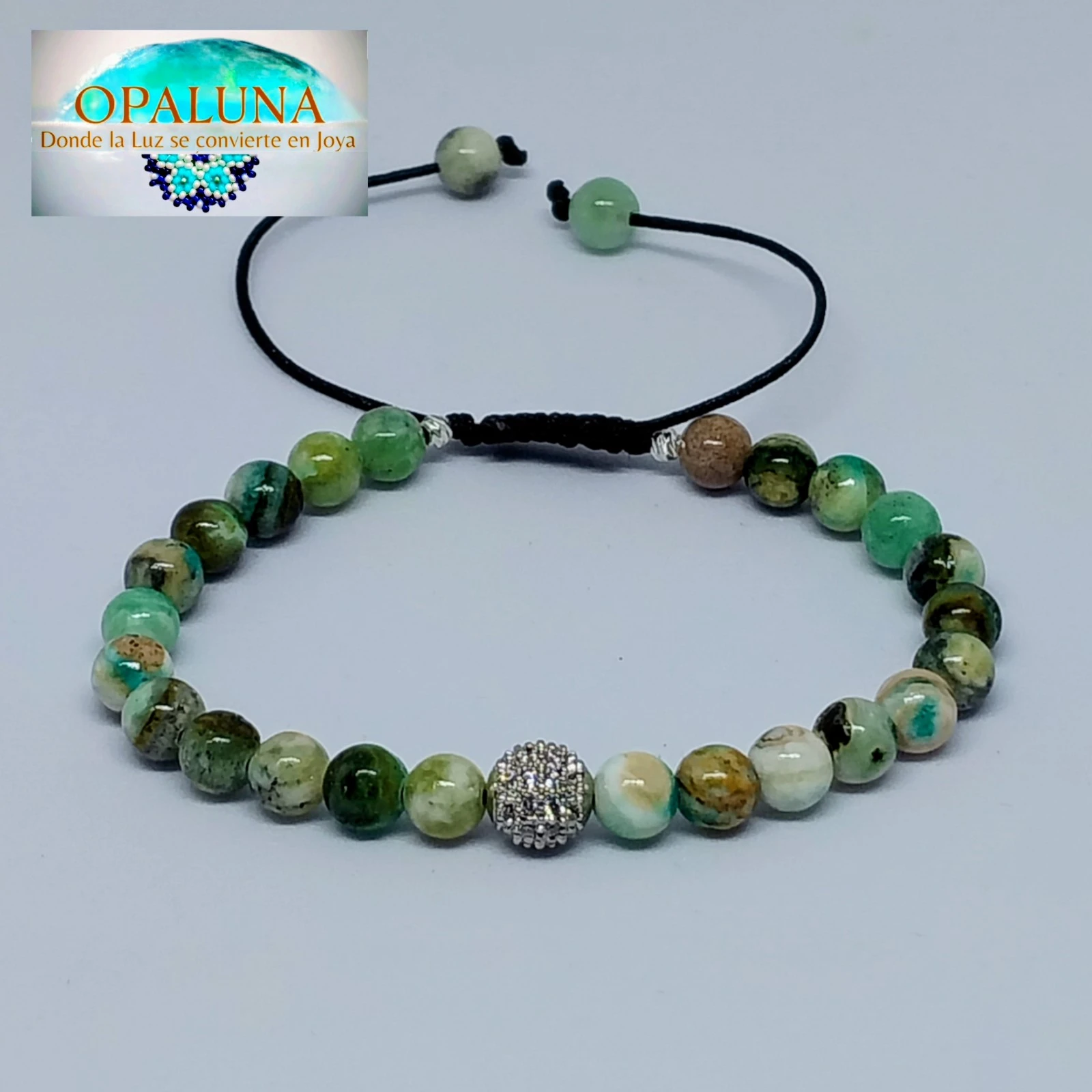Pulsera Calcita Verde  3