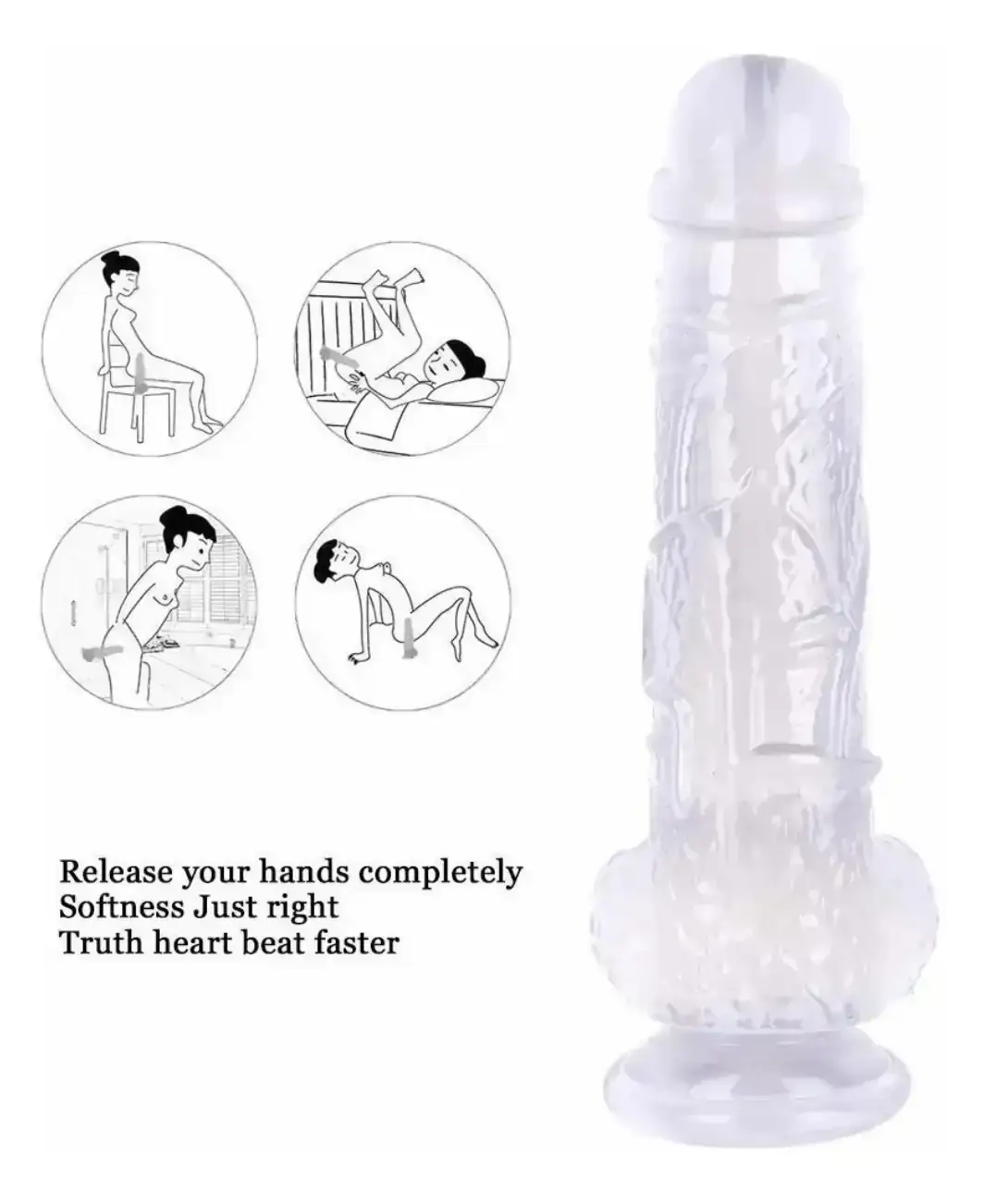 Dildo Transparente Realista 22x4.5cm 2