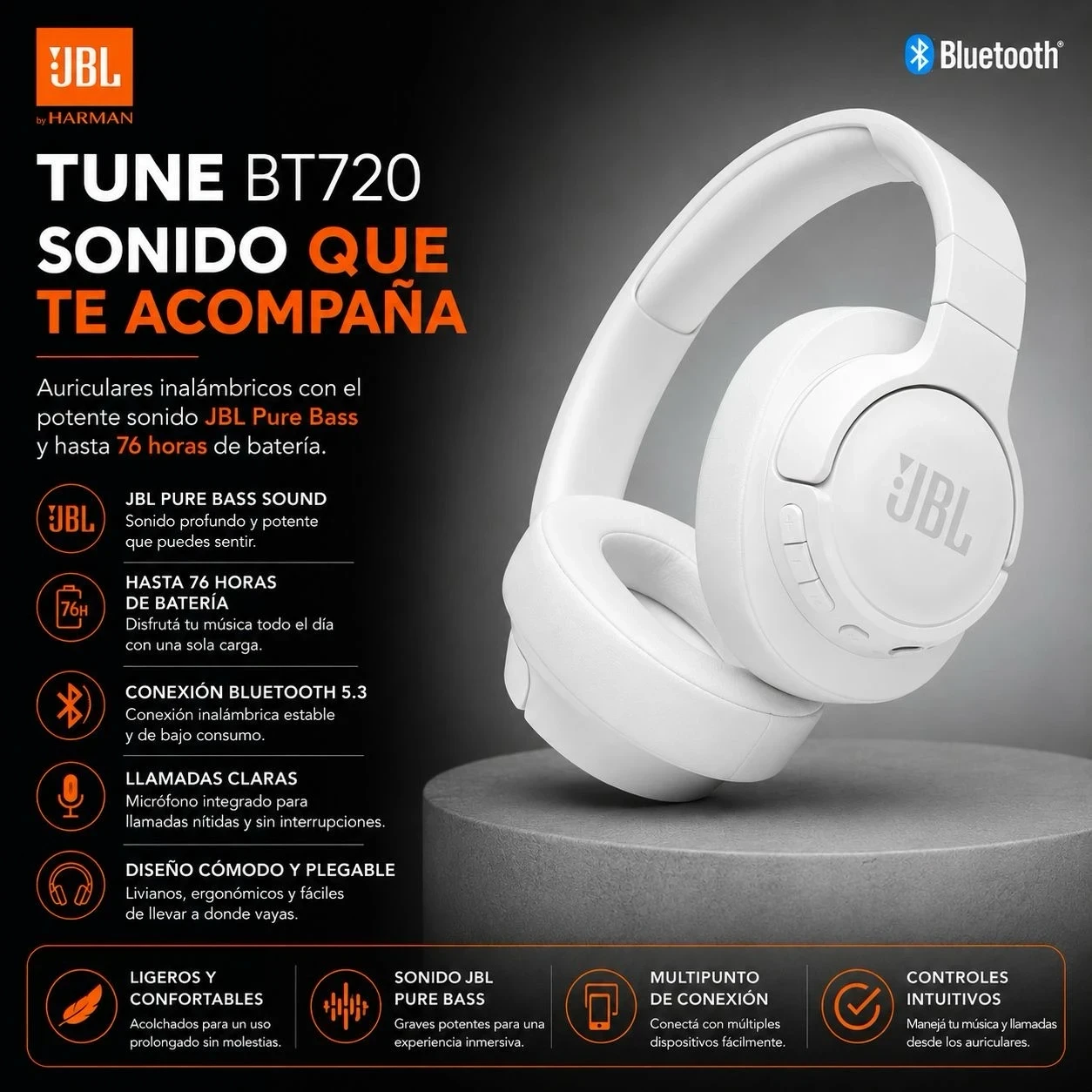 Auriculares JBL Tune 720BT 2