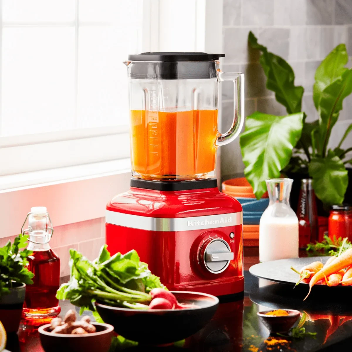 Licuadora KitchenAid LKSB4026RER 1.4 L roja con jarra de vidrio 220V 4