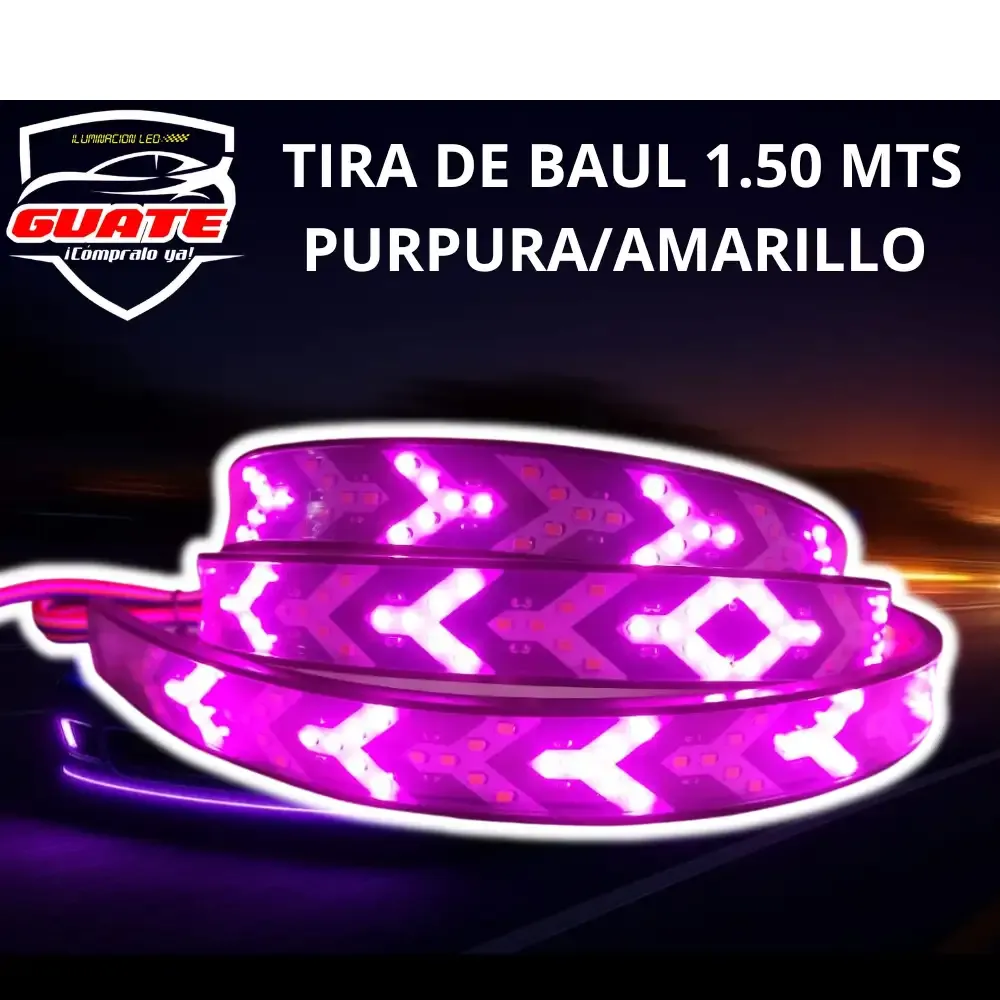 TIRA LED TRASERA O BAUL PURPURA/AMARILLO