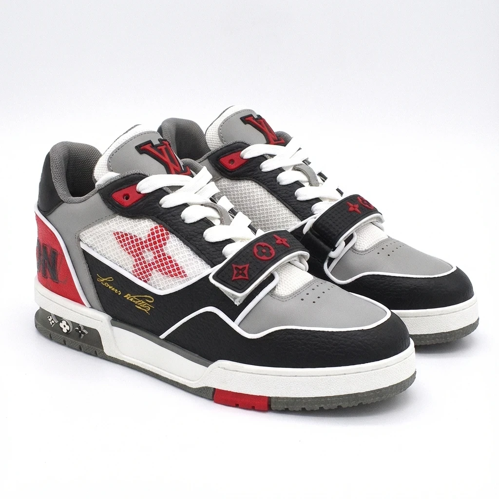 LV Trainer Monogram denim velcro