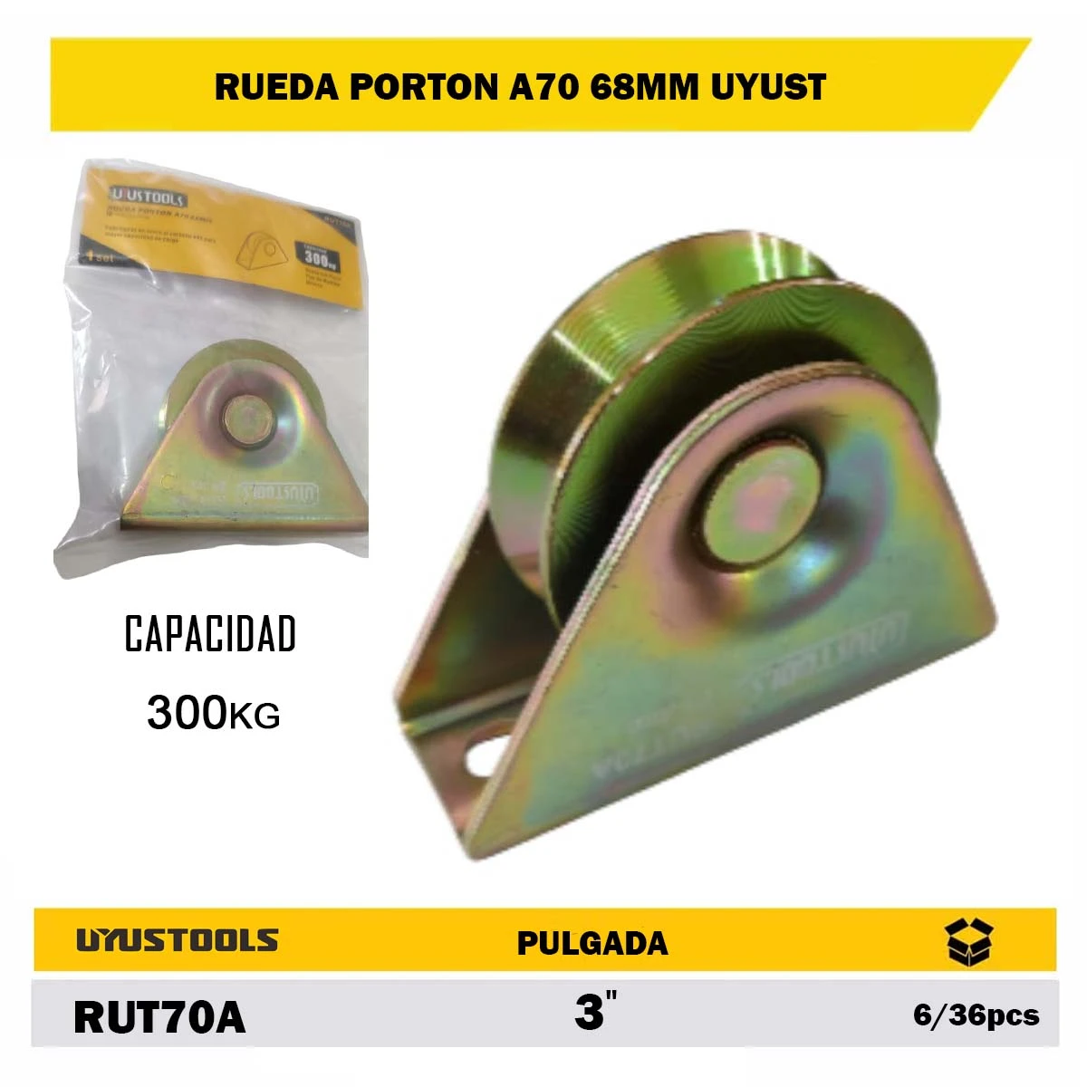 RUEDA PORTON A70 68MM UYUST