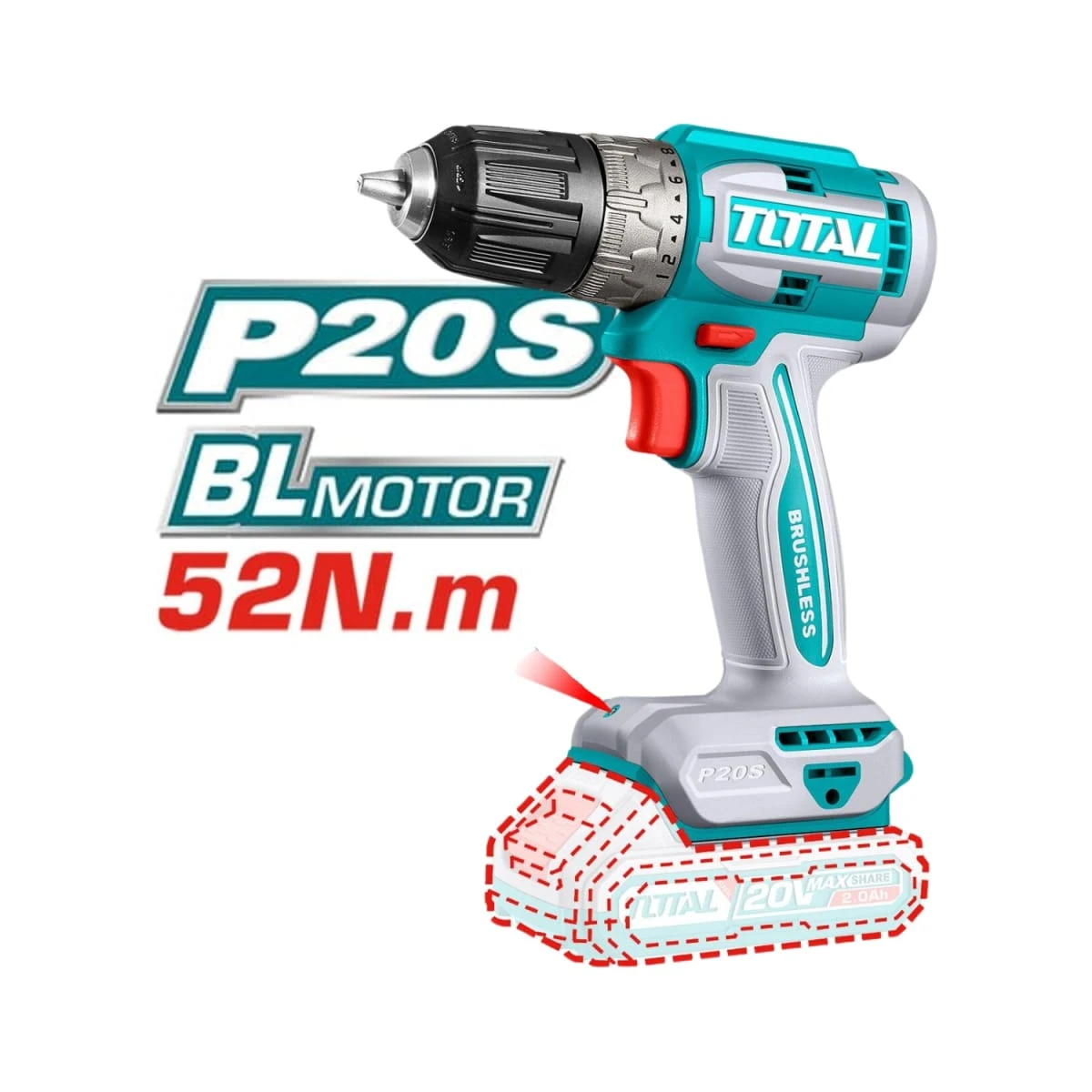 TCKLI20278 Combo taladro 52nm + amoladora 3" total  5