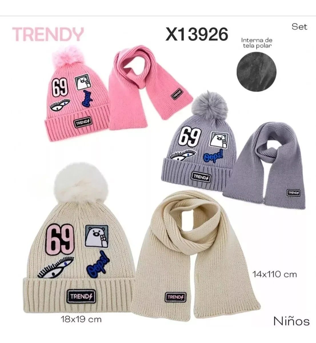 SET BUFANDA Y GORRO TRENDY 13926 3