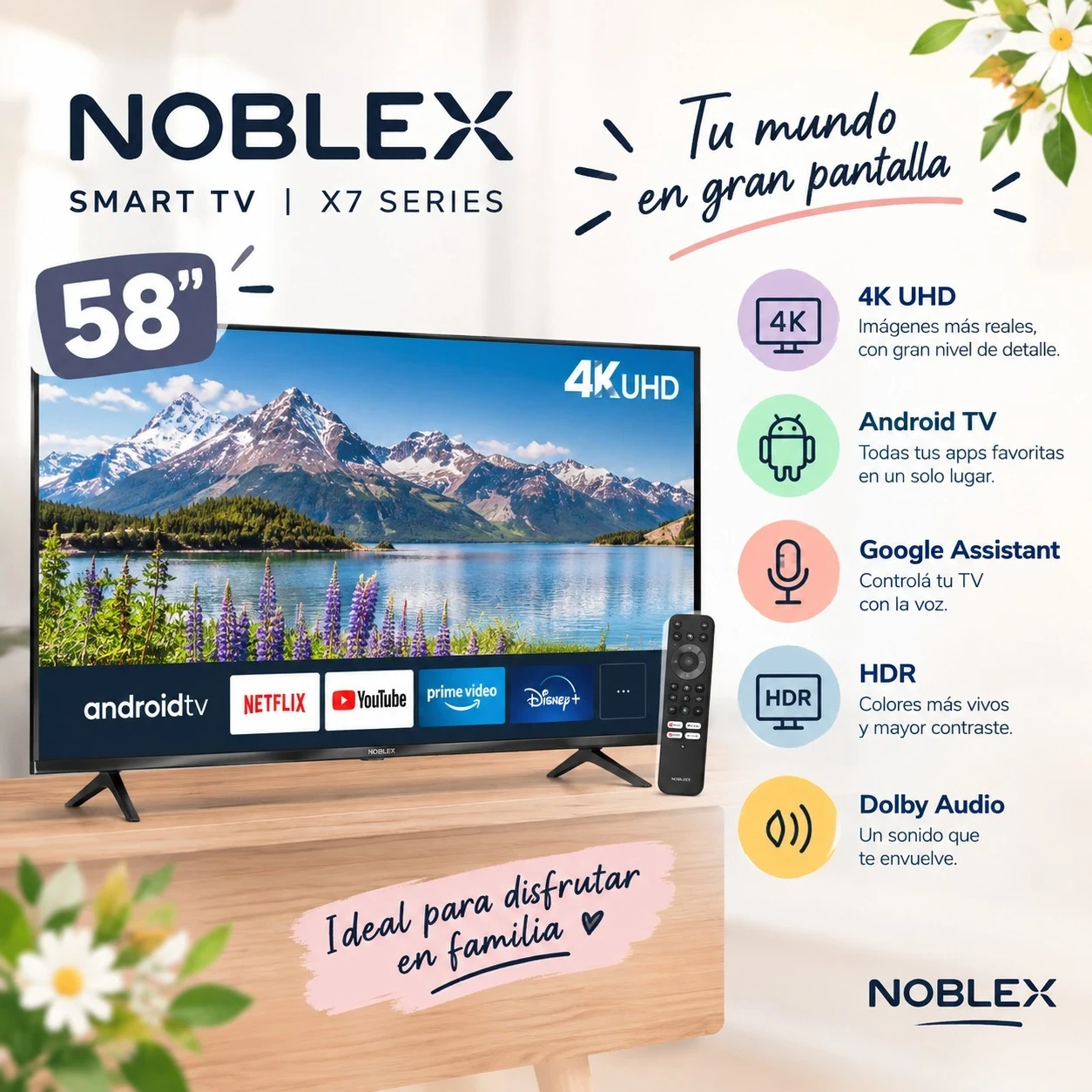 SMART TV NOBLEX 58" X7 SERIES Android TV